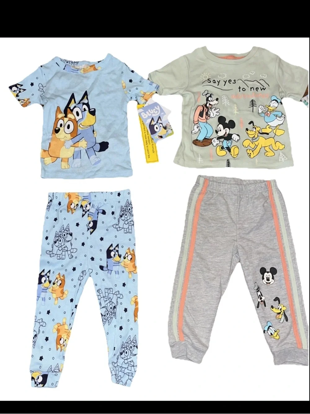 Bundle 4 Set Disney Jogger Set 3 Pajama Sets Of Bluey & Ms Rachel & Dinosaur NWT
